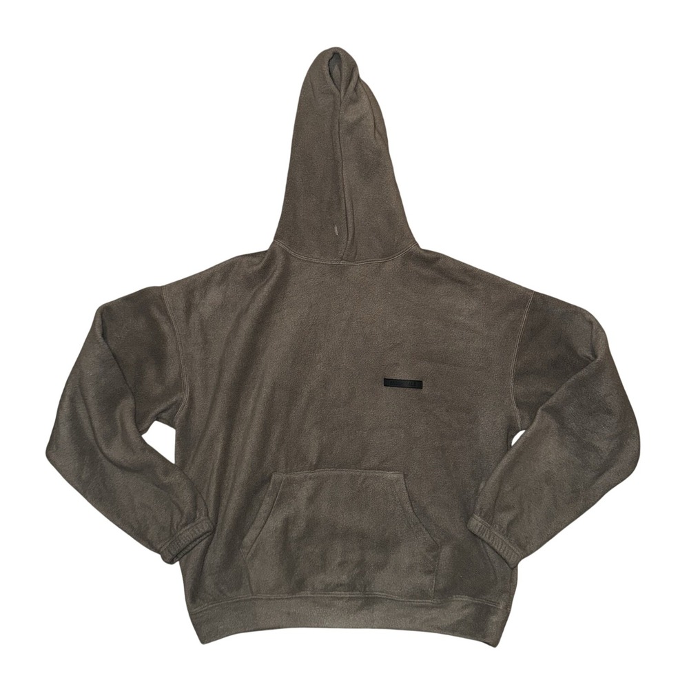 Fear of God Essentials Polar Fleece‎ Hoodie Taupe Brown Mens Small Pullover